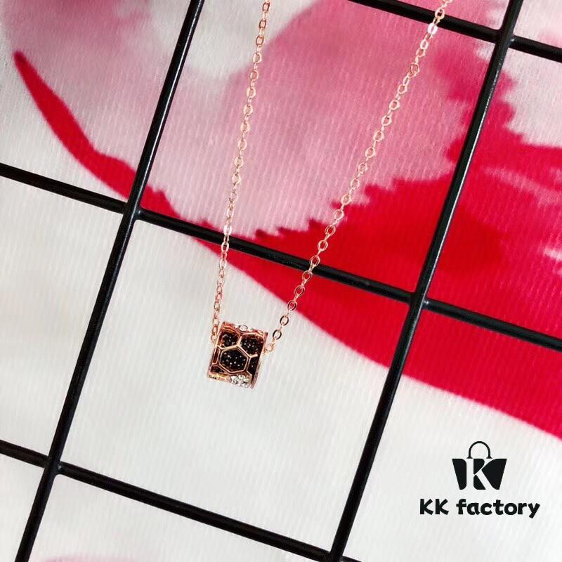 SWAROVSKI Swarovski LISABEL Honeycomb Necklace with Micro-Paved Austrian Crystals and Gold-Plated Honeycomb Design, Exquisitely Crafted with Unique 3D Hollow-Out Details to Embrace the Summer Spirit