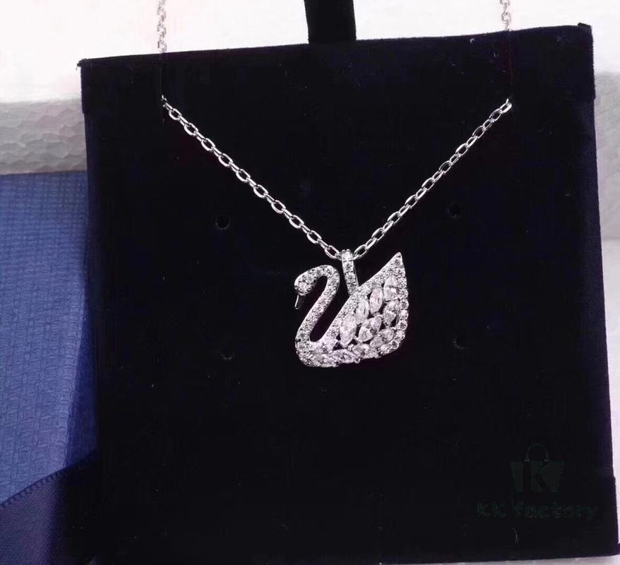 Swarovski New Marquise Cut Crystal Necklace, High-End Micro-Pave Craftsmanship, Original Design, Swan Feather Shape