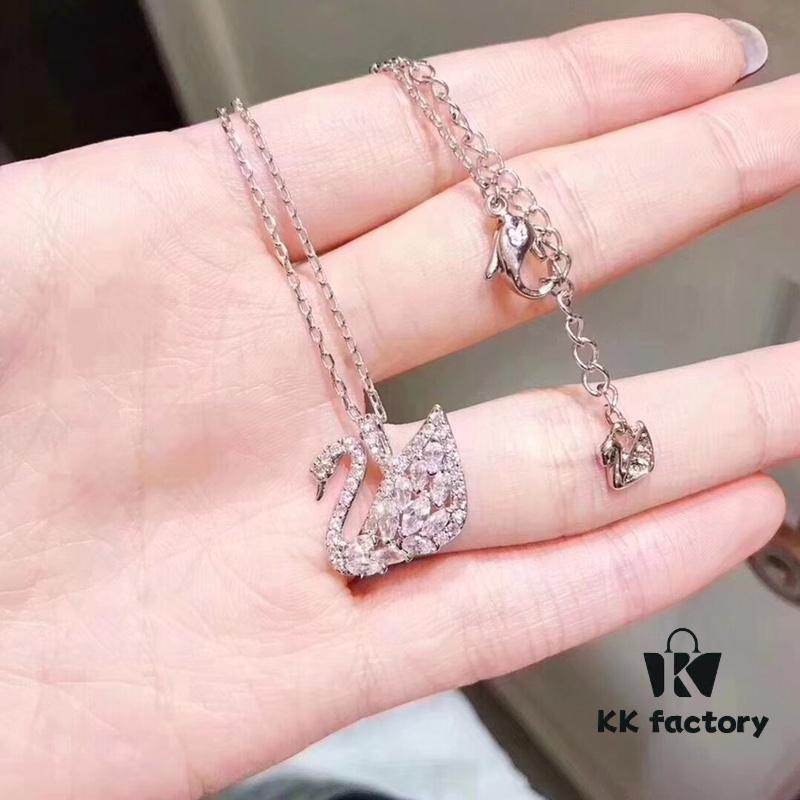 Swarovski New Marquise Cut Crystal Necklace, High-End Micro-Pave Craftsmanship, Original Design, Swan Feather Shape