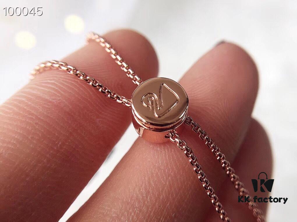 Swarovski Double Swan Bracelet - 2018 Latest Design, Triple Micro-Plated 18K Gold Alloy with Authentic Swarovski Crystals, Adjustable Sliding Chain