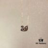Swarovski Double-Sided Hollow Swan Necklace, Austrian Crystal Inlaid, One-to-One Crafted with Original ZP Material, Dual-Tone Design, Wearable on Both Sides