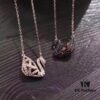 Swarovski Double-Sided Hollow Swan Necklace, Austrian Crystal Inlaid, One-to-One Crafted with Original ZP Material, Dual-Tone Design, Wearable on Both Sides