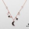 Swarovski Crescent Moon and Star Necklace in Rose Gold Plating