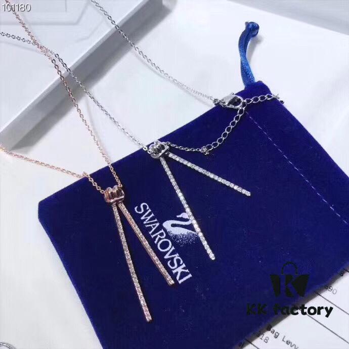 Swarovski 2018 Y-Shaped Necklace, Twisted Knot Design Choker, Short Collar Chain – Same Style Worn by Jiang Shuying