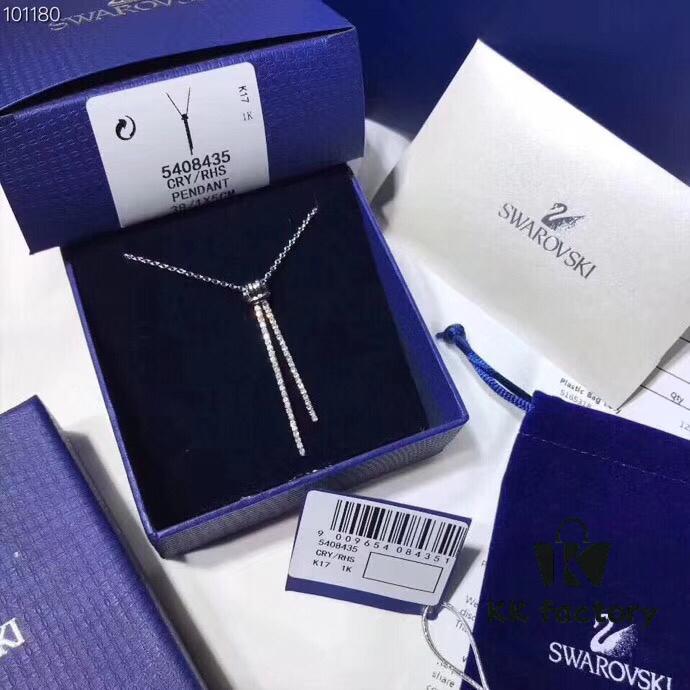 Swarovski 2018 Y-Shaped Necklace, Twisted Knot Design Choker, Short Collar Chain – Same Style Worn by Jiang Shuying