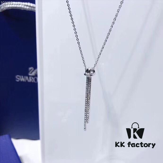 Swarovski 2018 Y-Shaped Necklace, Twisted Knot Design Choker, Short Collar Chain – Same Style Worn by Jiang Shuying