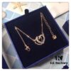 Swarovski Double Heart Necklace with Love Pendant, Fashionable Collar Chain