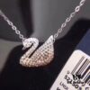 Iconic Swan Swarovski Gradient Tone Necklace New Arrival! Exquisite Pendant with Elegant White Gold-Plated Chain, Symbolizing the Graceful Charm of the Iconic Swan