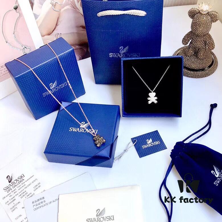 Swarovski 2017 Pendant Teddy Bear Necklace for Women's Collarbone Chain