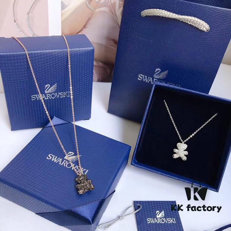 Swarovski 2017 Pendant Teddy Bear Necklace for Women's Collarbone Chain