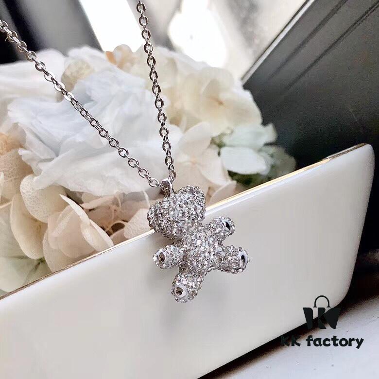 Swarovski 2017 Pendant Teddy Bear Necklace for Women's Collarbone Chain