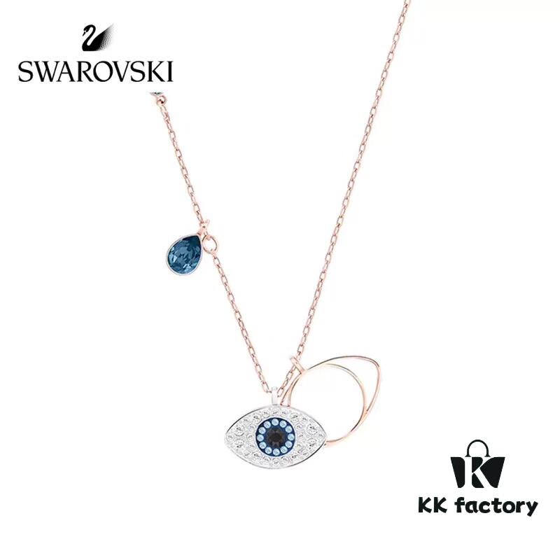 Sovski Swarovski Evil Eye Necklace, White Gold and Rose Gold Options Available