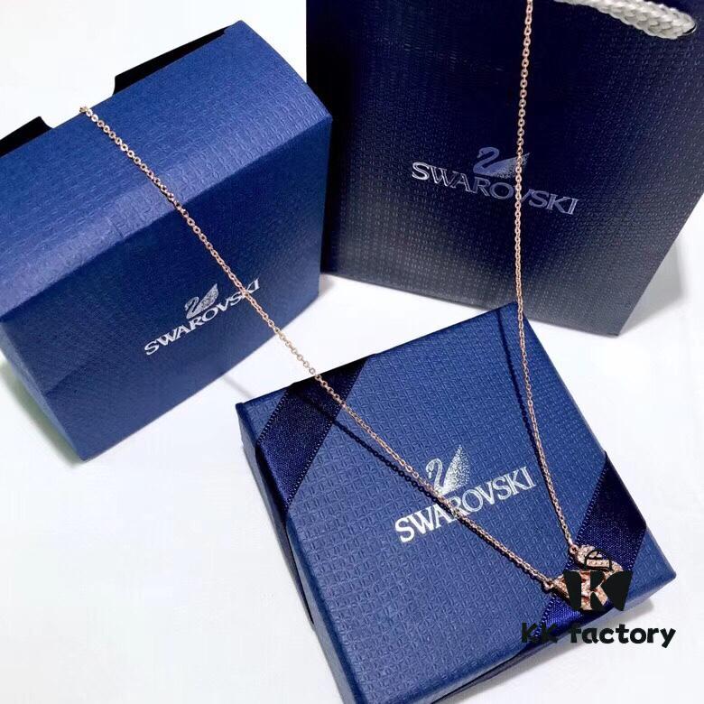 Counter Quality! New Swarovski Fashion Hollow Black Swan Necklace for Women