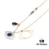 Sovski Swarovski Evil Eye Necklace, White Gold and Rose Gold Options Available