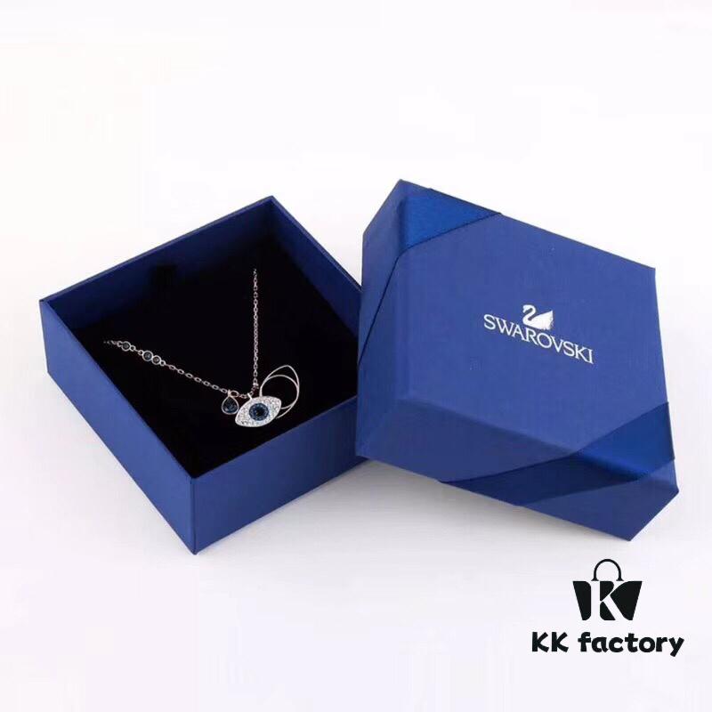 Sovski Swarovski Evil Eye Necklace, White Gold and Rose Gold Options Available