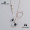 Sovski Swarovski Evil Eye Necklace, White Gold and Rose Gold Options Available
