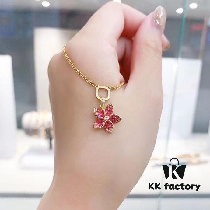 Swarovski Pink Bloom Small Flower Collar Necklace