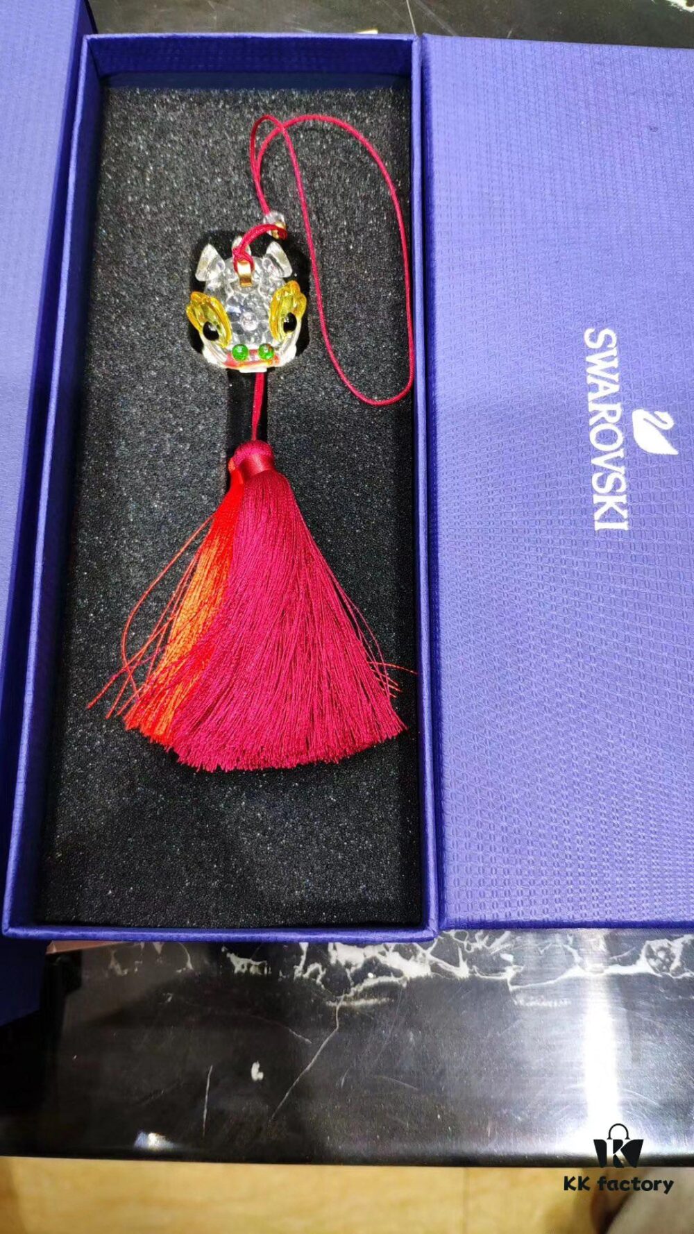 Adorable Swarovski-style Martial Lion Car Hanging Ornament