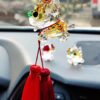 Adorable Swarovski-style Martial Lion Car Hanging Ornament