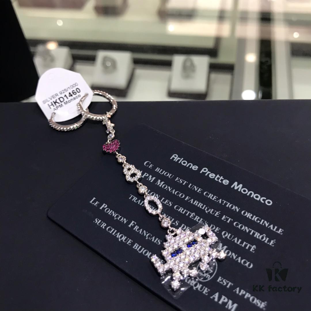 Valentine's Day Recommended Style 🌹 APM Monaco Korean Fashion Asymmetrical Heart Alphabet Doll Earrings Long Tassel Playful Unique Stylish Versatile Earrings