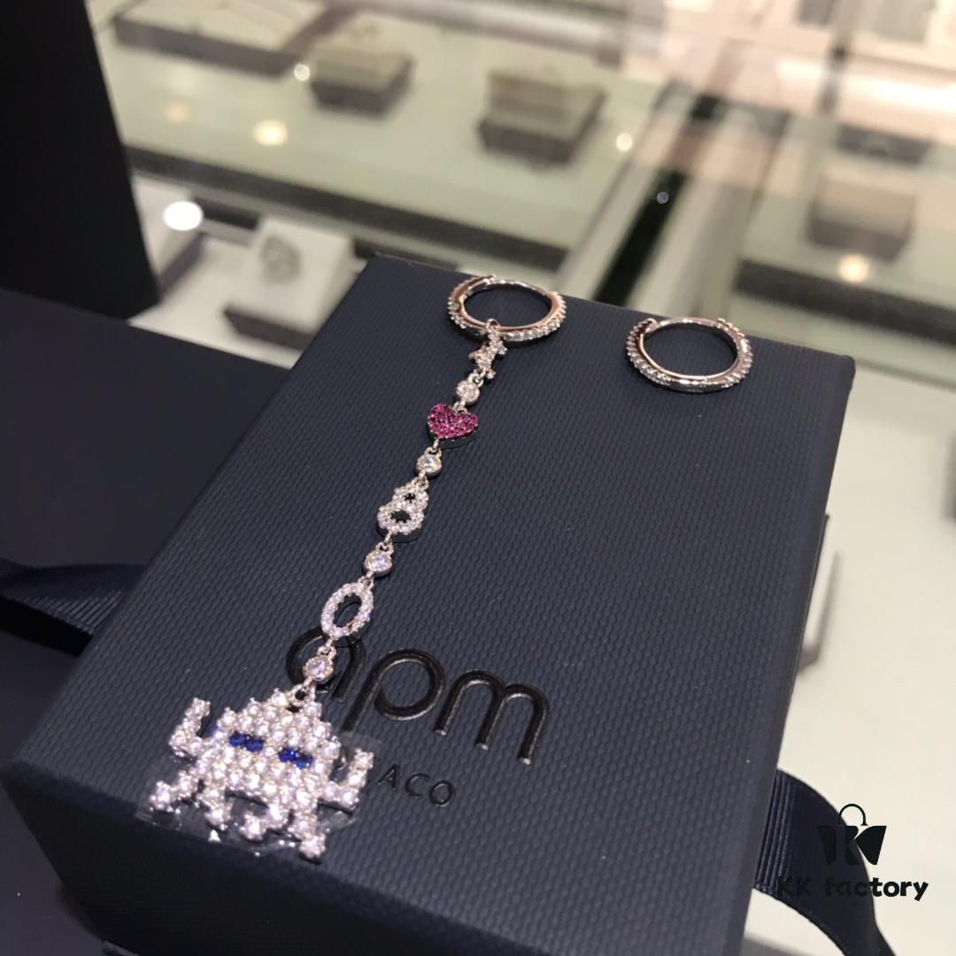 Valentine's Day Recommended Style 🌹 APM Monaco Korean Fashion Asymmetrical Heart Alphabet Doll Earrings Long Tassel Playful Unique Stylish Versatile Earrings