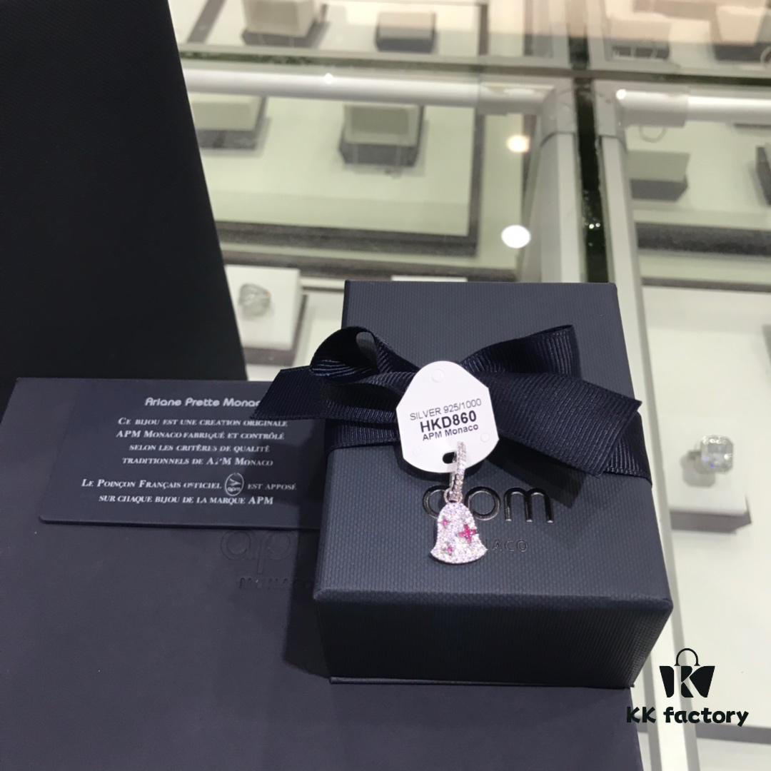 A Family Monaco Single Earring for Women, Lake Blue Wind Chime Pendant, Fun Silver Jewelry 2019 Summer New Arrival