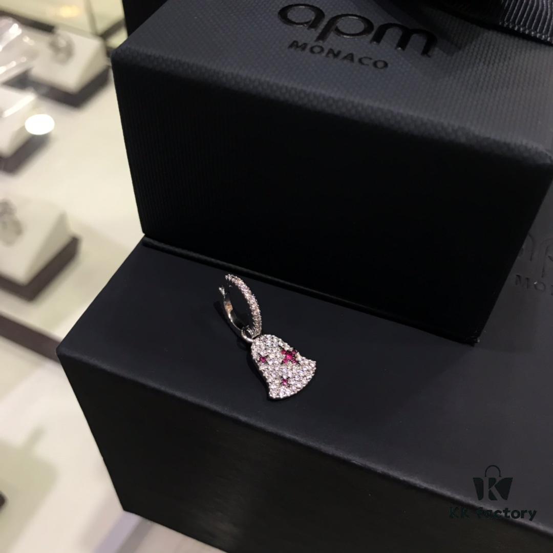 July New Arrival 🌹 APM Monaco Women's Lake Blue Wind Chime Single Earring, Fun Silver Jewelry 2019 Summer New Arrival