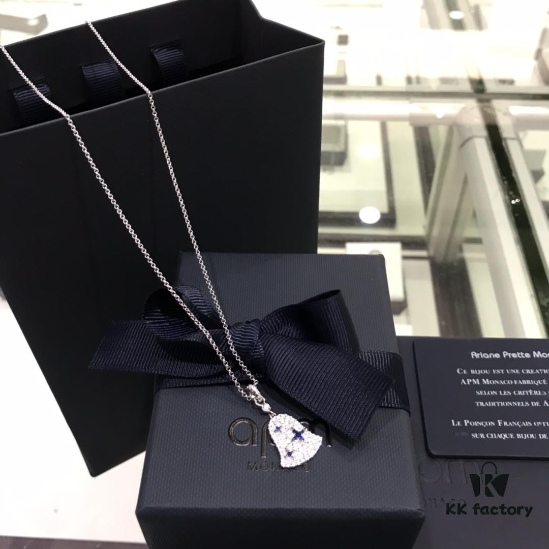 July New Arrival 🌈 APM Monaco Necklace for Women, Minimalist Elegant Fashion Bell Pendant in Silver, Summer New Delicate Collarbone Chain, Dreamy Love