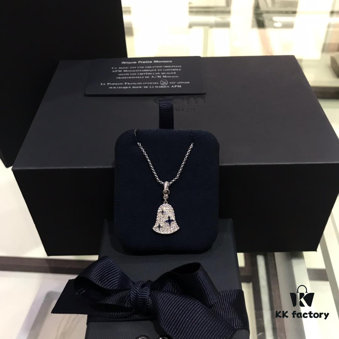 July New Arrival 🌈 APM Monaco Necklace for Women, Minimalist Elegant Fashion Bell Pendant in Silver, Summer New Delicate Collarbone Chain, Dreamy Love