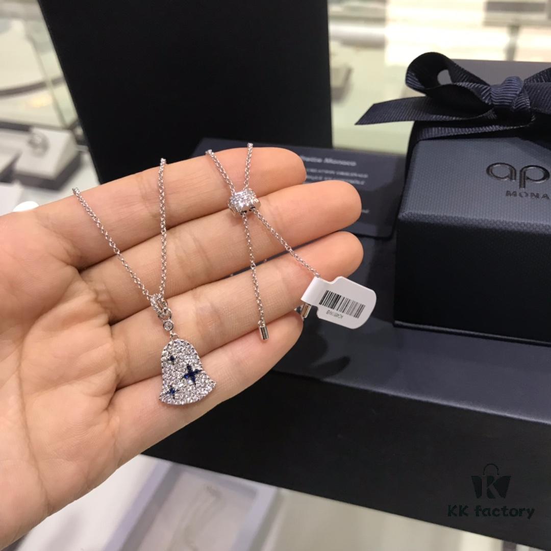 July New Arrival 🌈 APM Monaco Necklace for Women, Minimalist Elegant Fashion Bell Pendant in Silver, Summer New Delicate Collarbone Chain, Dreamy Love