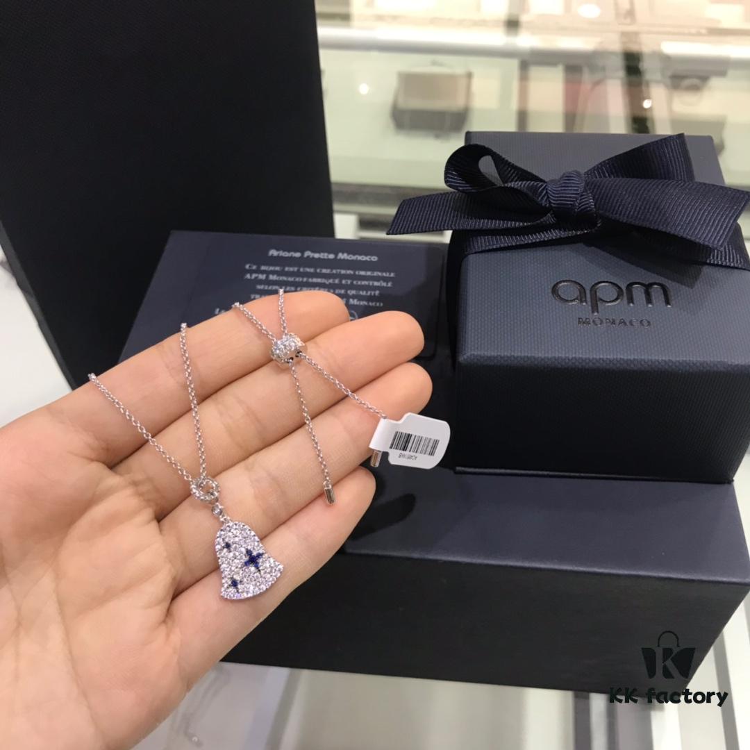 July New Arrival 🌈 APM Monaco Necklace for Women, Minimalist Elegant Fashion Bell Pendant in Silver, Summer New Delicate Collarbone Chain, Dreamy Love