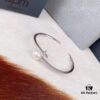 APM Monaco Sterling Silver Crystal Pearl Open Bangle Bracelet, Summer New Arrival Fashion Minimalist Jewelry