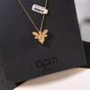 APM Monaco Silver Plated with Gold Bee Necklace with Sparkling Zircon Crystals