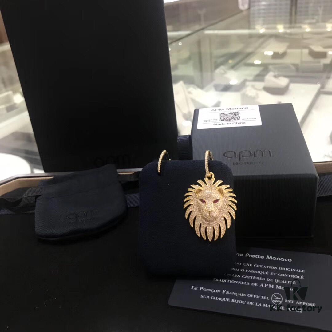 APM Golden Lion Asymmetrical Pendant Earrings