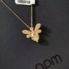 APM Monaco Silver Plated with Gold Bee Necklace with Sparkling Zircon Crystals