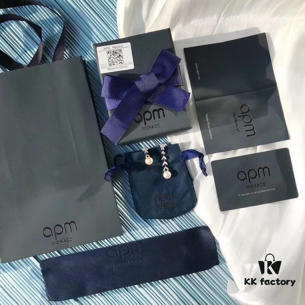 APM Monaco Asymmetrical Petal with Freshwater Pearl Earrings, Designer Silver Drop Earrings for Women