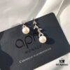 APM Monaco Asymmetrical Petal with Freshwater Pearl Earrings, Designer Silver Drop Earrings for Women