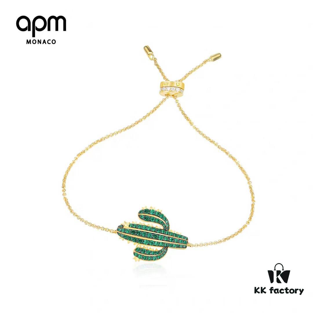 APM Monaco Sterling Silver Cactus Bracelet with Colorful Crystal Zirconia