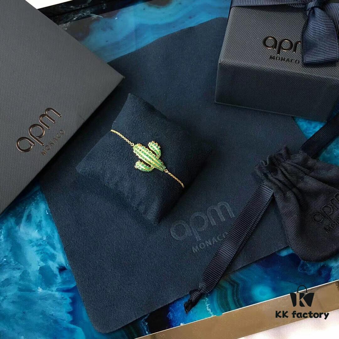 APM Monaco Sterling Silver Cactus Bracelet with Colorful Crystal Zirconia