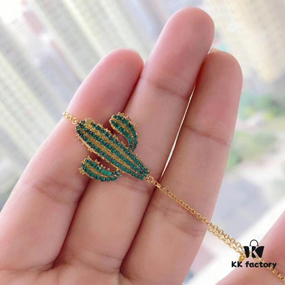 APM Monaco Sterling Silver Cactus Bracelet with Colorful Crystal Zirconia