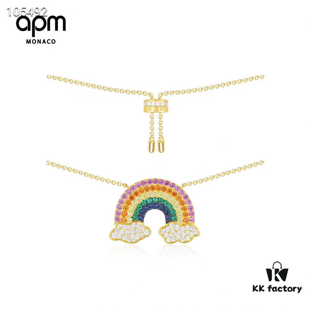 APM Monaco Silver Asymmetrical Rainbow Earrings with Colorful Crystal Zirconia, 925 Sterling Silver