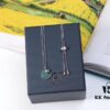 APM Monaco Silver Plated Mint Green Crystal 'PAC' Necklace for Women, Choker Style, Fashionable with Retro Charm