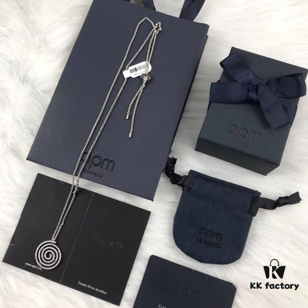 APM Monaco MANDALA Necklace, Sweater Chain, Pendant for Collarbone – Mysterious Infinity Circle, Continuation of the Beauty of Life