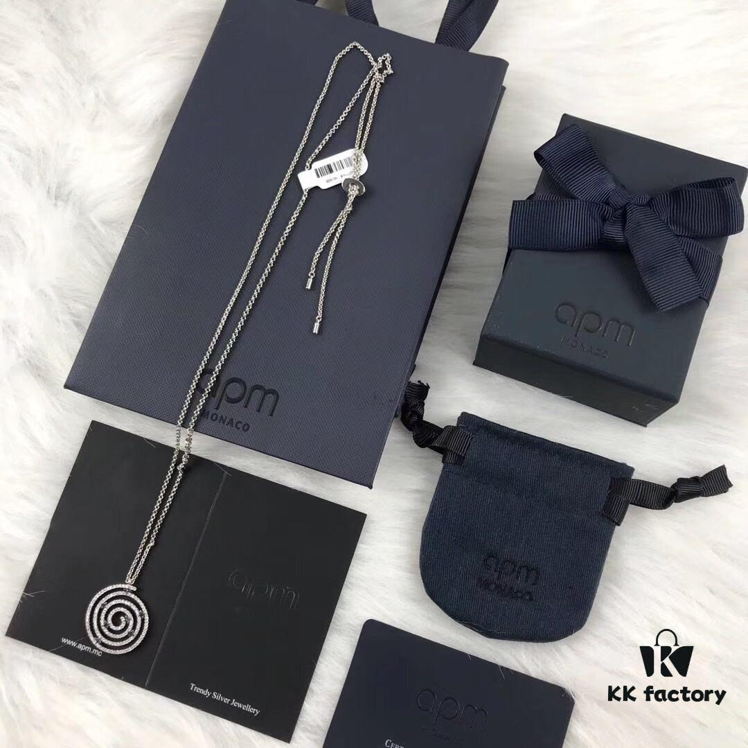 APM Monaco MANDALA Necklace, Sweater Chain, Pendant for Collarbone – Mysterious Infinity Circle, Continuation of the Beauty of Life