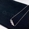 APM Monaco Silver Crystal-Encrusted Crocodile Necklace for Women, Minimalist Autumn-Winter Collarbone Chain