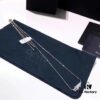 APM Monaco Silver Crystal-Encrusted Crocodile Necklace for Women, Minimalist Autumn-Winter Collarbone Chain
