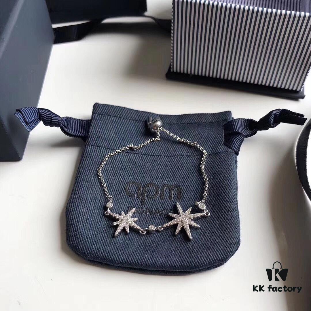 APM Monaco Silver Meteorite Crystal Bracelet