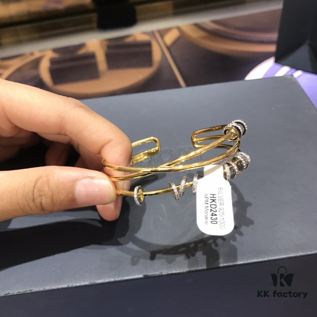 A Family Tangyun Circle Bracelet for Women, Fashionable and Unique Geometric Crossed Line Bangle Inspired by Dilraba