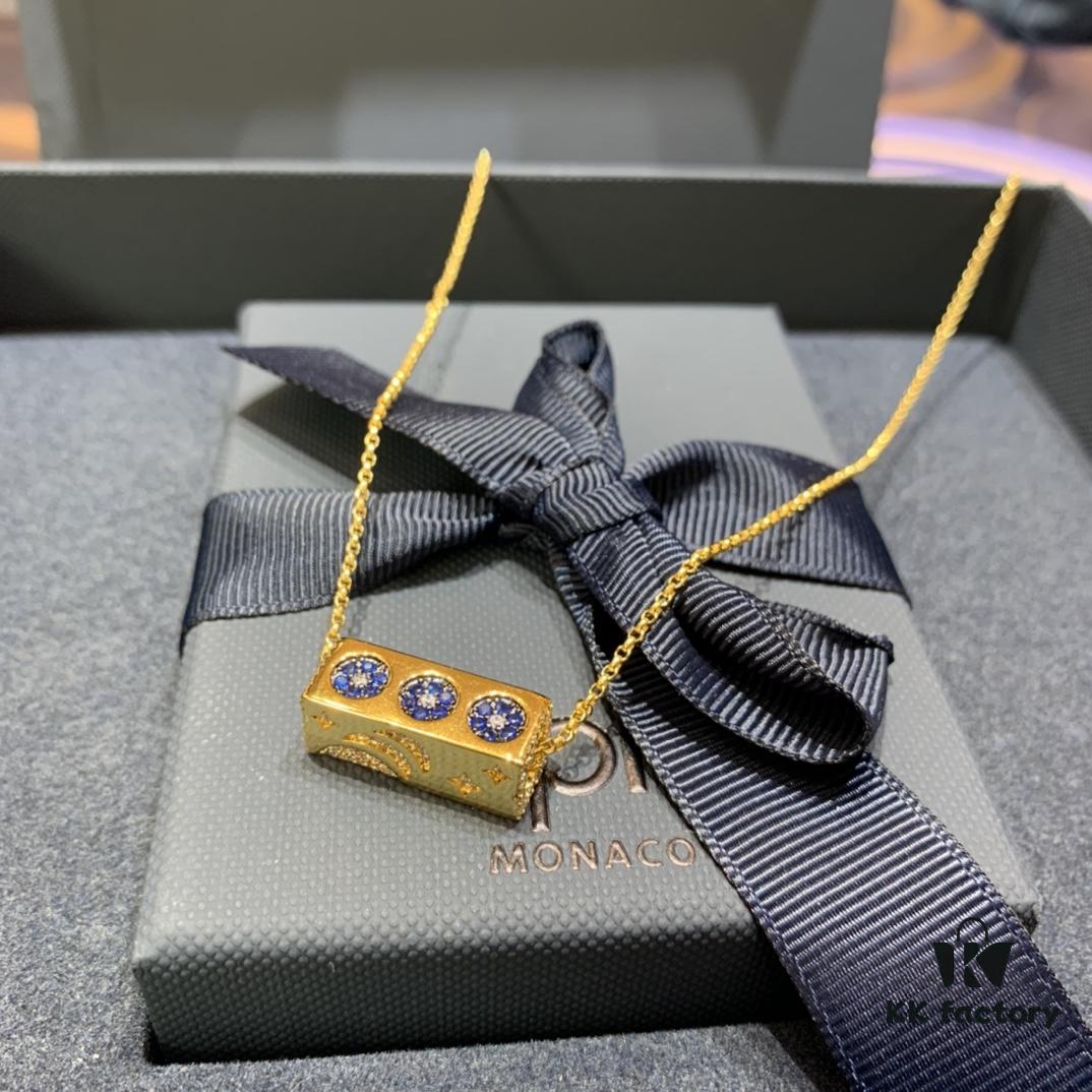 New Arrival 💕 A's Monaco New Square Dreamy Star and Moon Necklace for Women, Luxury Elegant Geometric Collarbone Chain