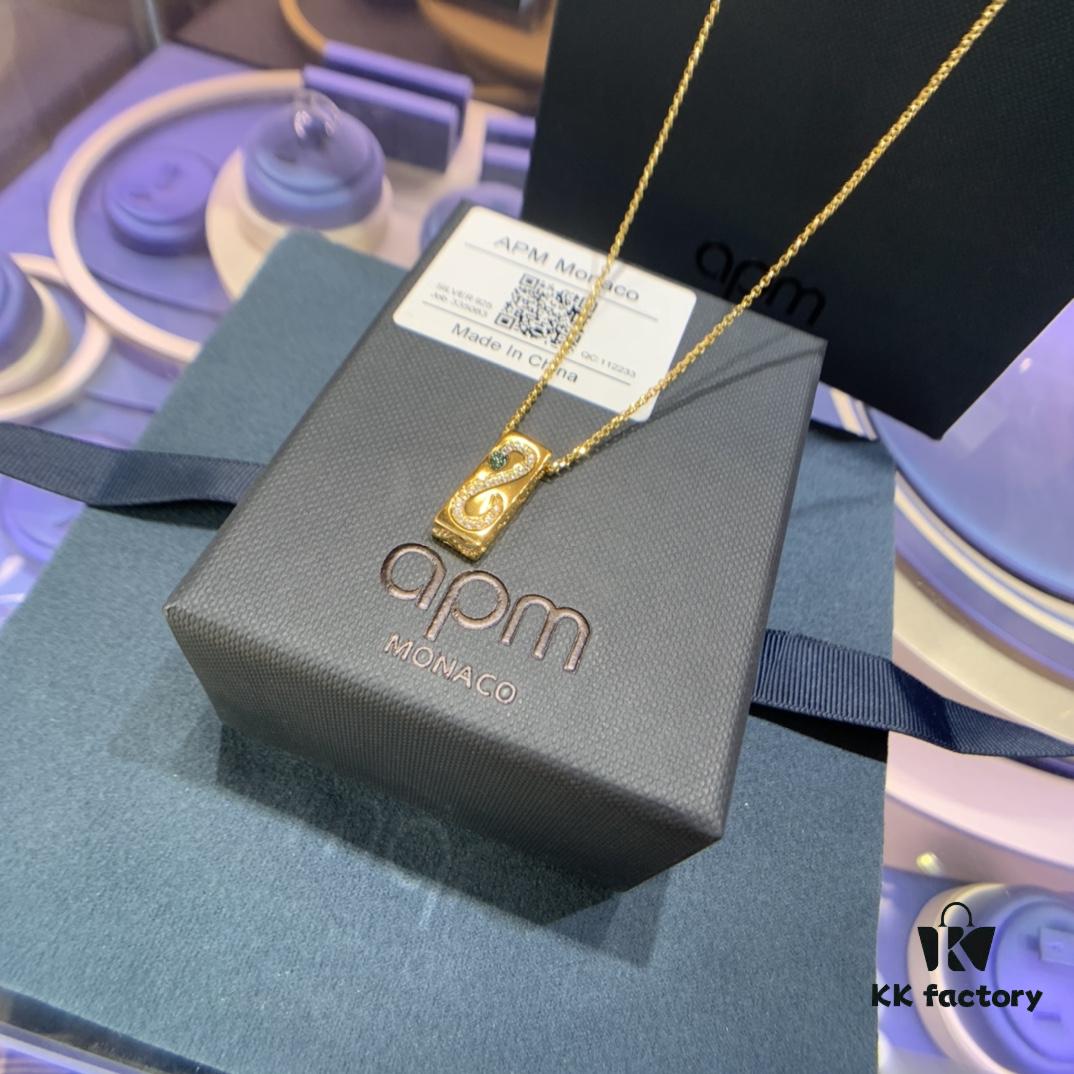 A Brand Monaco New Arrival Exotic Snake Necklace for Women, Fashion Colorful Gold Collar Chain Pendant with Square Plate Design